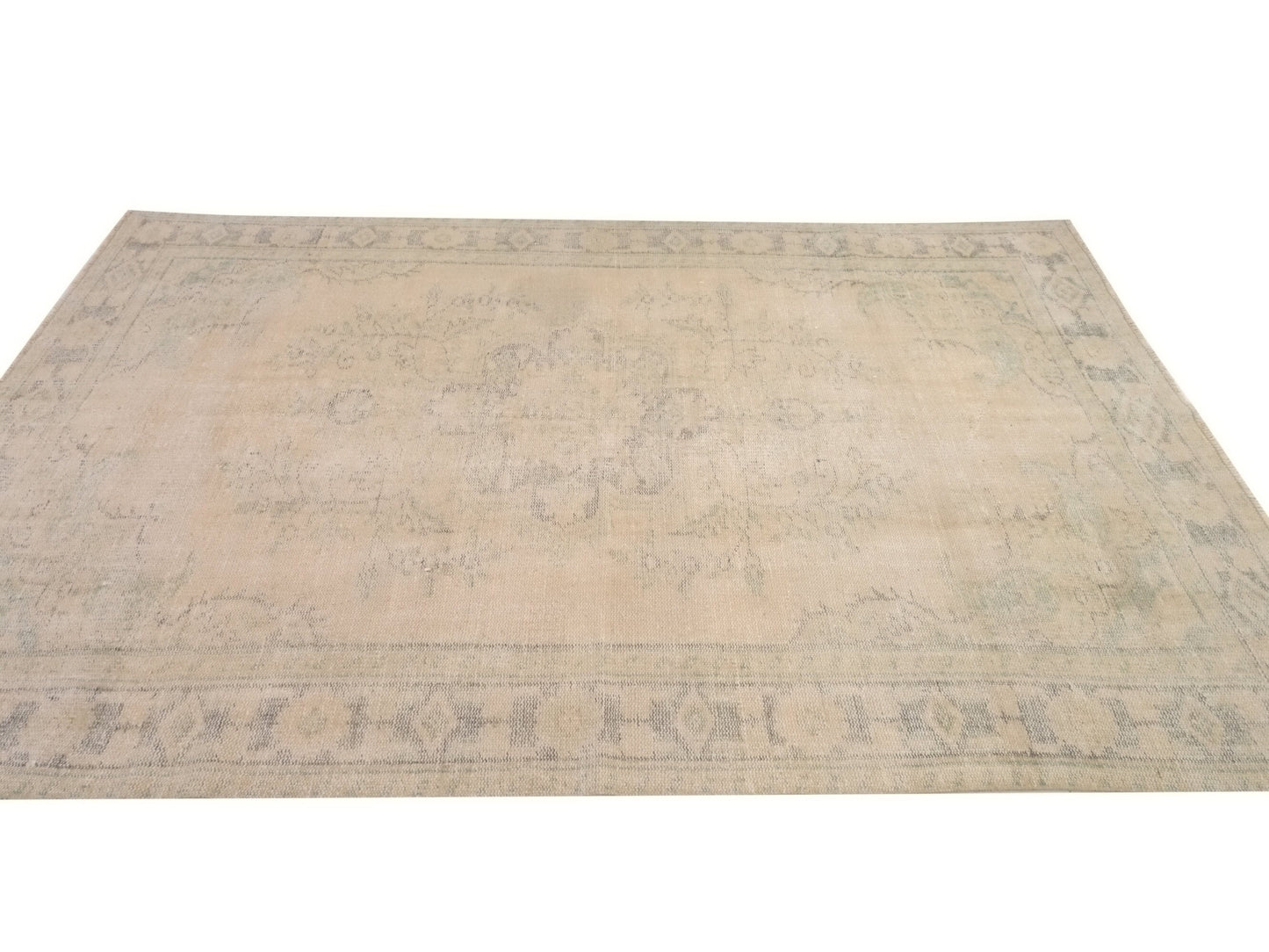 Muted Oushak Rug, Vintage Turkish Oushak Rug, 6x9 Turkish Rug, Beige Rug, Antique rug, Old Rug, Handmade rug,Area rug 7x10,Neutral rug,9483