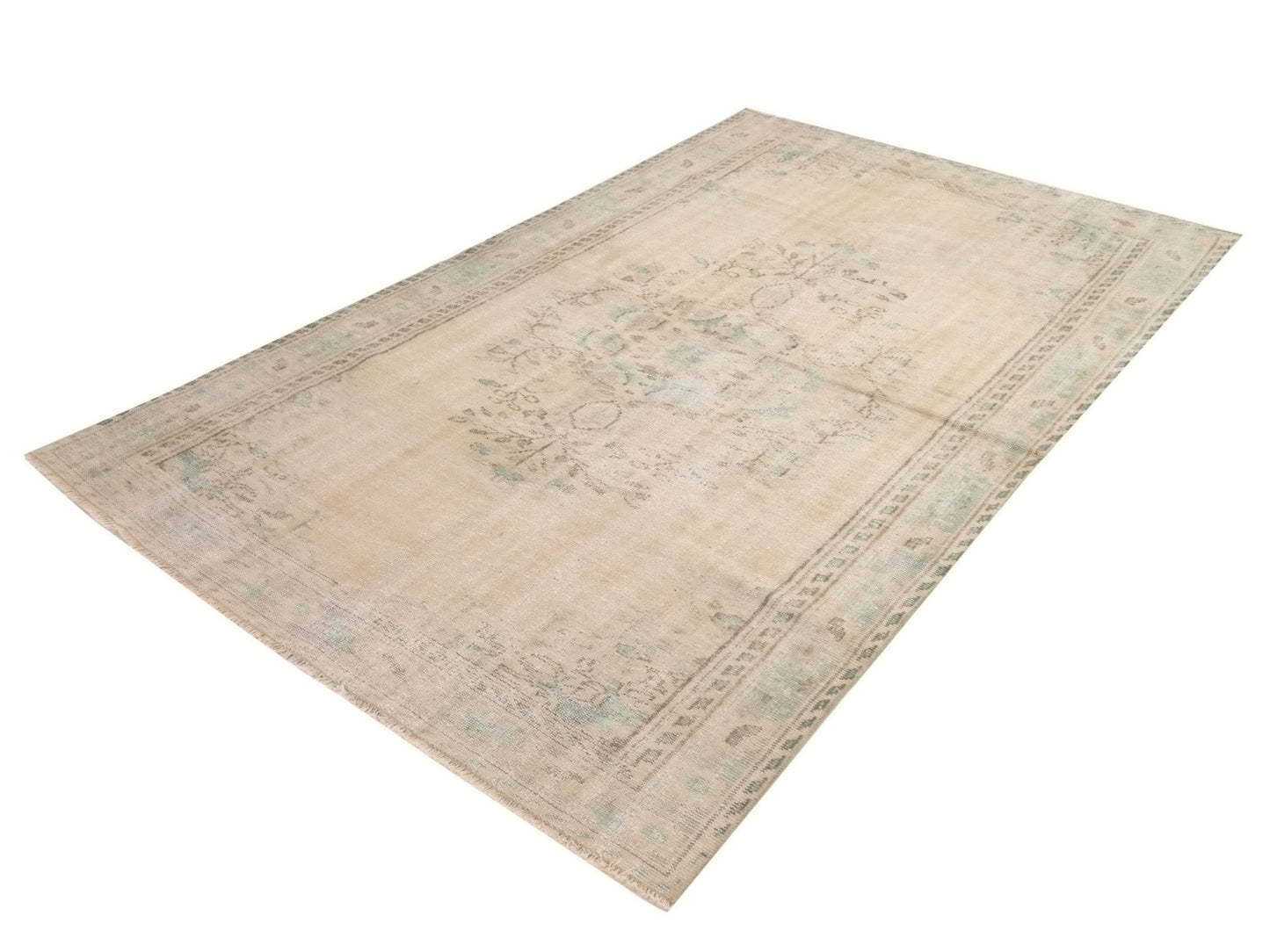 Turkish Neutral Rug, Vintage Rug, Area Rug, Beige Rug 6x9, Faded Rug, Muted Handmade Oushak Rug, Bedroom rug, Entryway rug, 9479