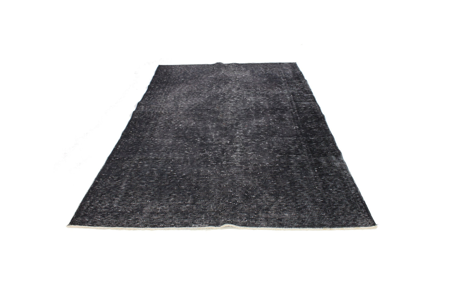 Black Worn Area Vintage Rug, Turkish Oushak Rug, Distressed Rug, Mid-Century Rug, Overdyed Rug, Black Carpet Rug 5x9, 3311