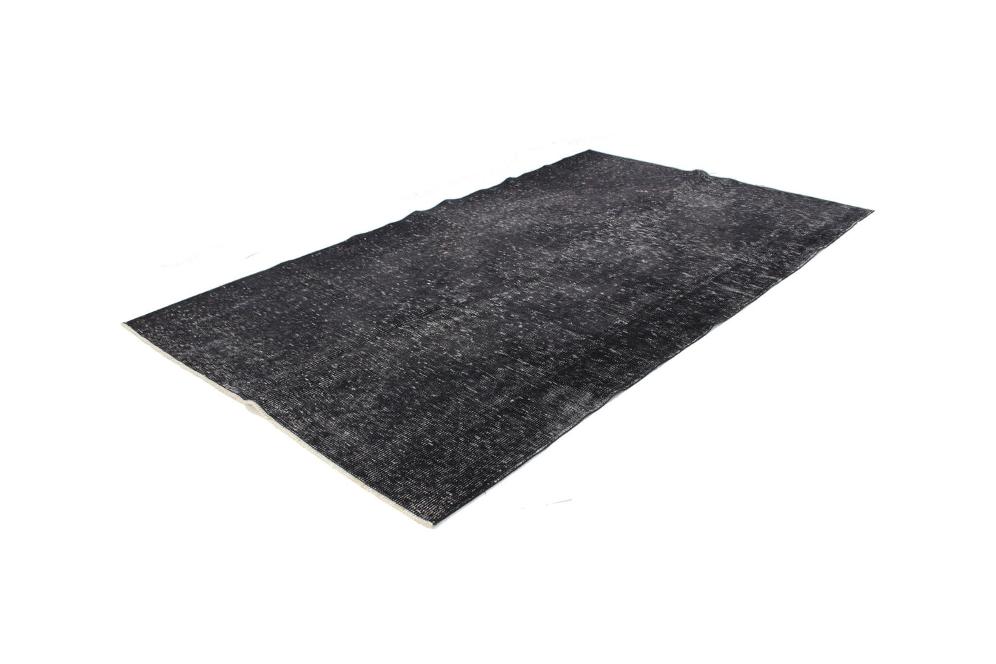 Black Worn Area Vintage Rug, Turkish Oushak Rug, Distressed Rug, Mid-Century Rug, Overdyed Rug, Black Carpet Rug 5x9, 3311