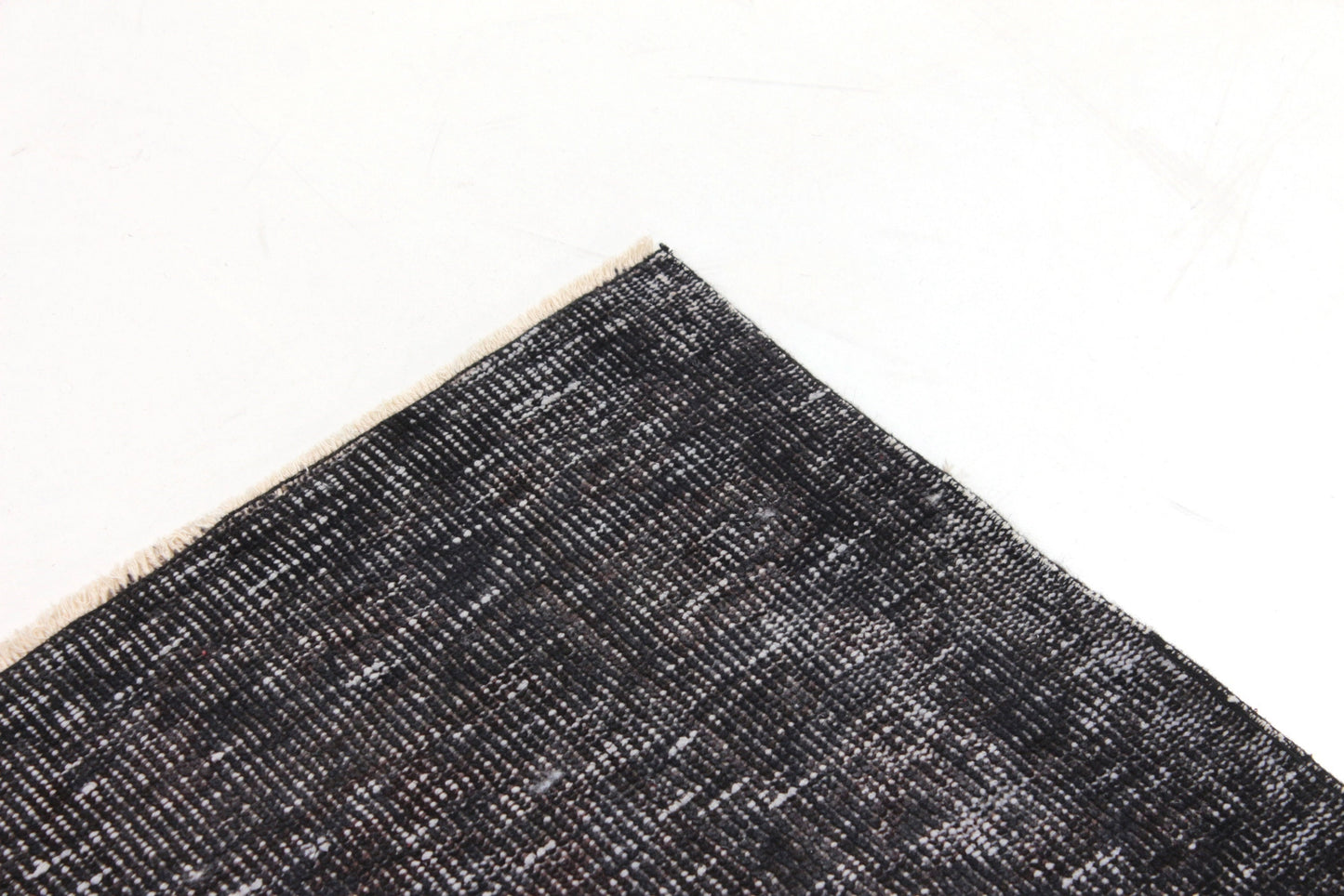 Black Worn Area Vintage Rug, Turkish Oushak Rug, Distressed Rug, Mid-Century Rug, Overdyed Rug, Black Carpet Rug 5x9, 3311
