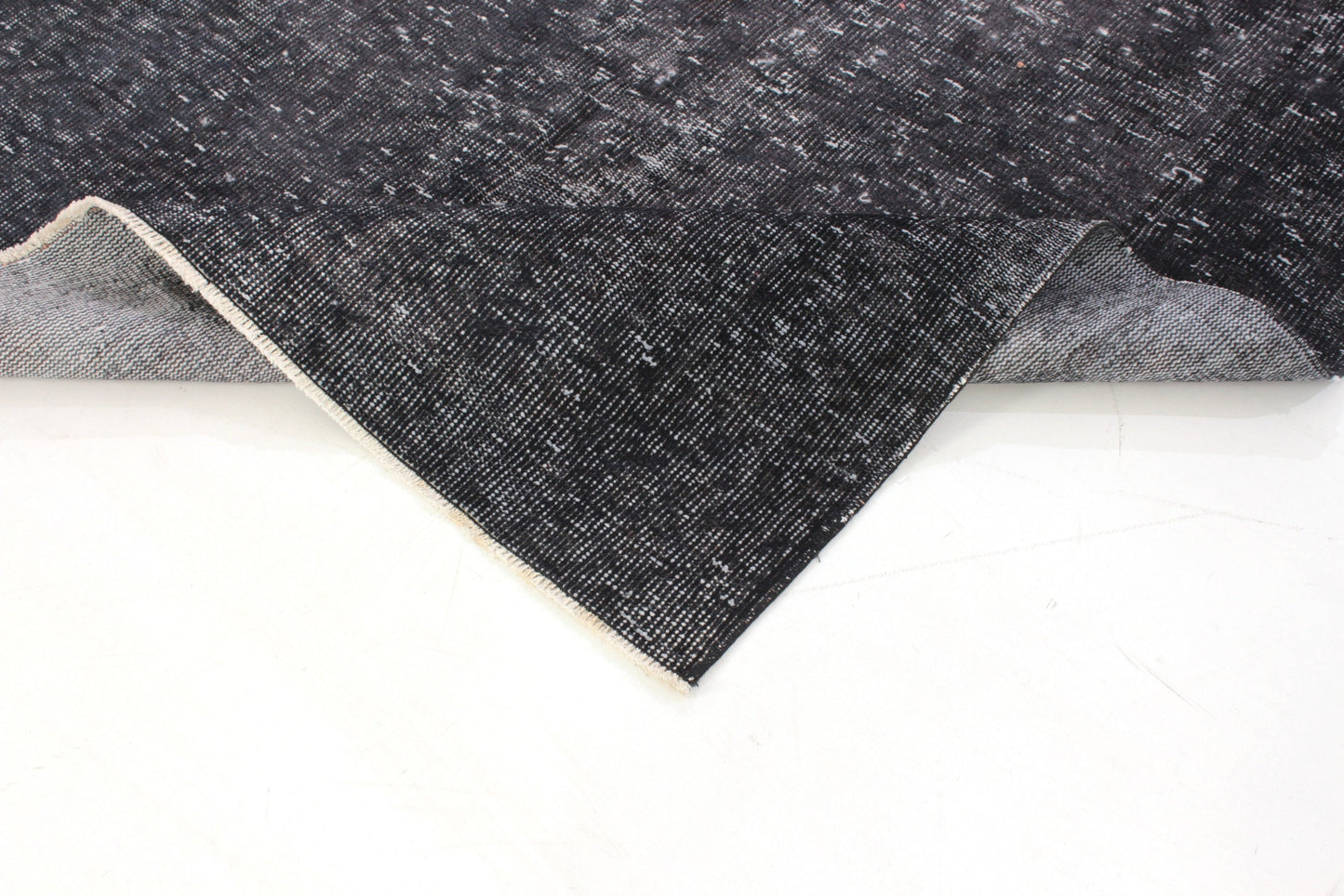 Black Worn Area Vintage Rug, Turkish Oushak Rug, Distressed Rug, Mid-Century Rug, Overdyed Rug, Black Carpet Rug 5x9, 3311