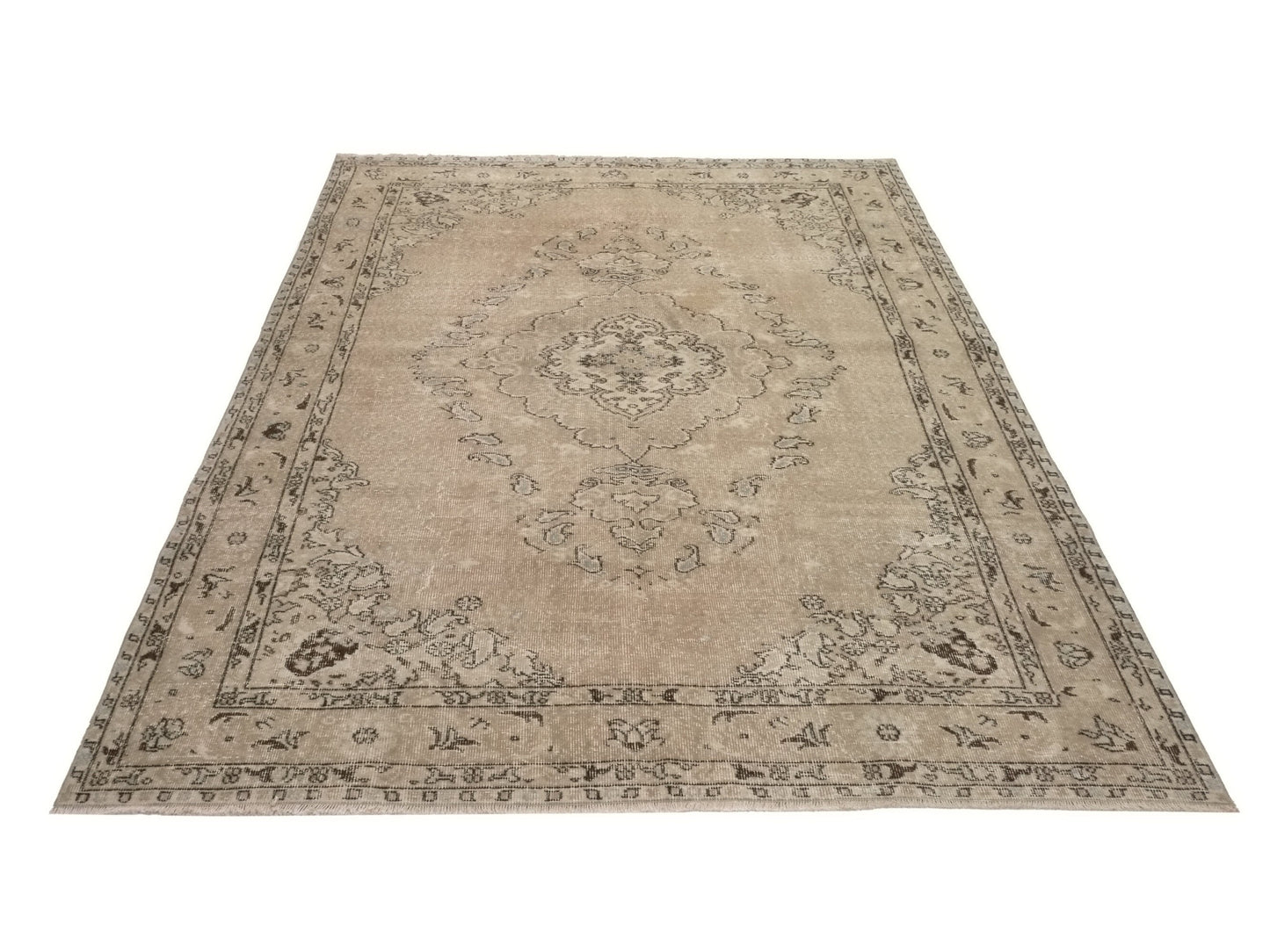 Turkish Neutral Rug, Vintage Rug, Area Rug, Beige Rug 6x9, Faded Rug, Muted Handmade Oushak Rug, Bedroom rug, Entryway rug, 8973