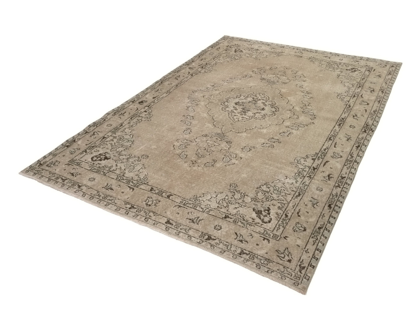 Turkish Neutral Rug, Vintage Rug, Area Rug, Beige Rug 6x9, Faded Rug, Muted Handmade Oushak Rug, Bedroom rug, Entryway rug, 8973