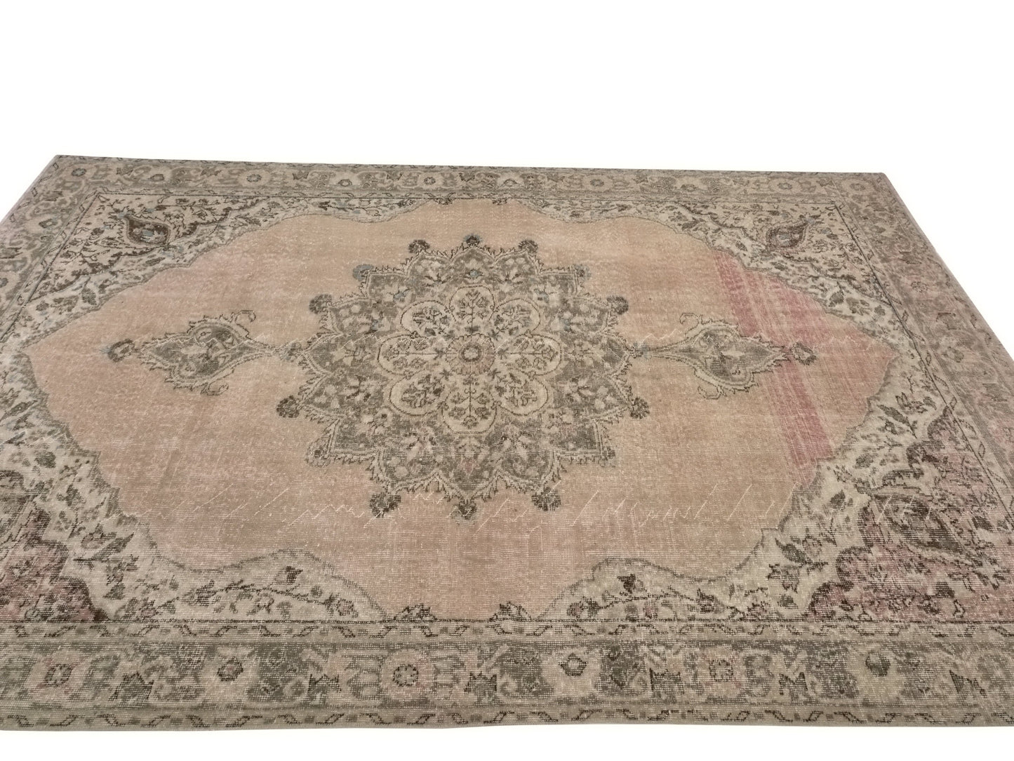 Faded Rug, Area Rug, Turkish Rug, Oushak Rug, Vintage Rug, Handmade rug, 7x11 Rug, Muted rug, Pastel Rug, Living room rug, Anatolia rug,8963