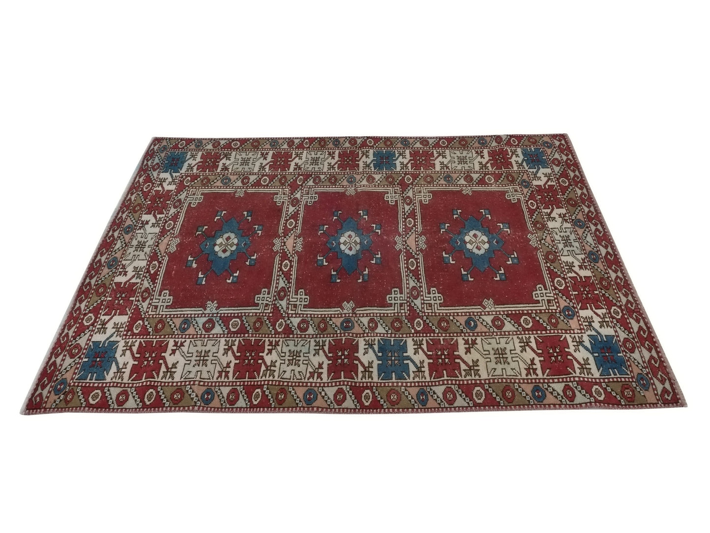Orient Oushak Rug, Small Area Rug, 5x6 Rug, Vintage Turkish Oushak Rug, Anatolia Carpet rug, Handmade Wool Rug Made in Turkey 1970's , 8954