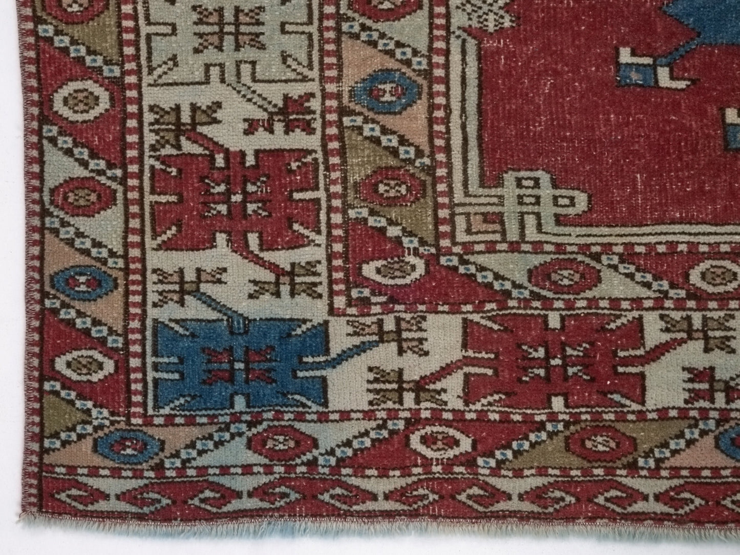 Orient Oushak Rug, Small Area Rug, 5x6 Rug, Vintage Turkish Oushak Rug, Anatolia Carpet rug, Handmade Wool Rug Made in Turkey 1970's , 8954