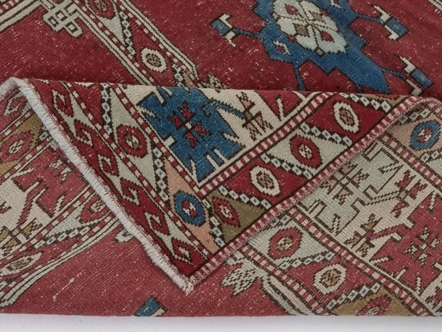 Orient Oushak Rug, Small Area Rug, 5x6 Rug, Vintage Turkish Oushak Rug, Anatolia Carpet rug, Handmade Wool Rug Made in Turkey 1970's , 8954