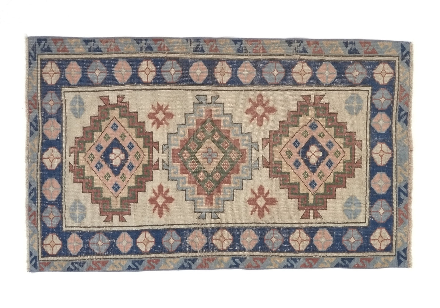 Scandinavian Oushak Rug, Turkish Rug, Vintage Rug, Bedroom Handmade Rug, Carpet rug, Unique Rug, Geometric Oushak Rug, Small Rug 3x5, 8776