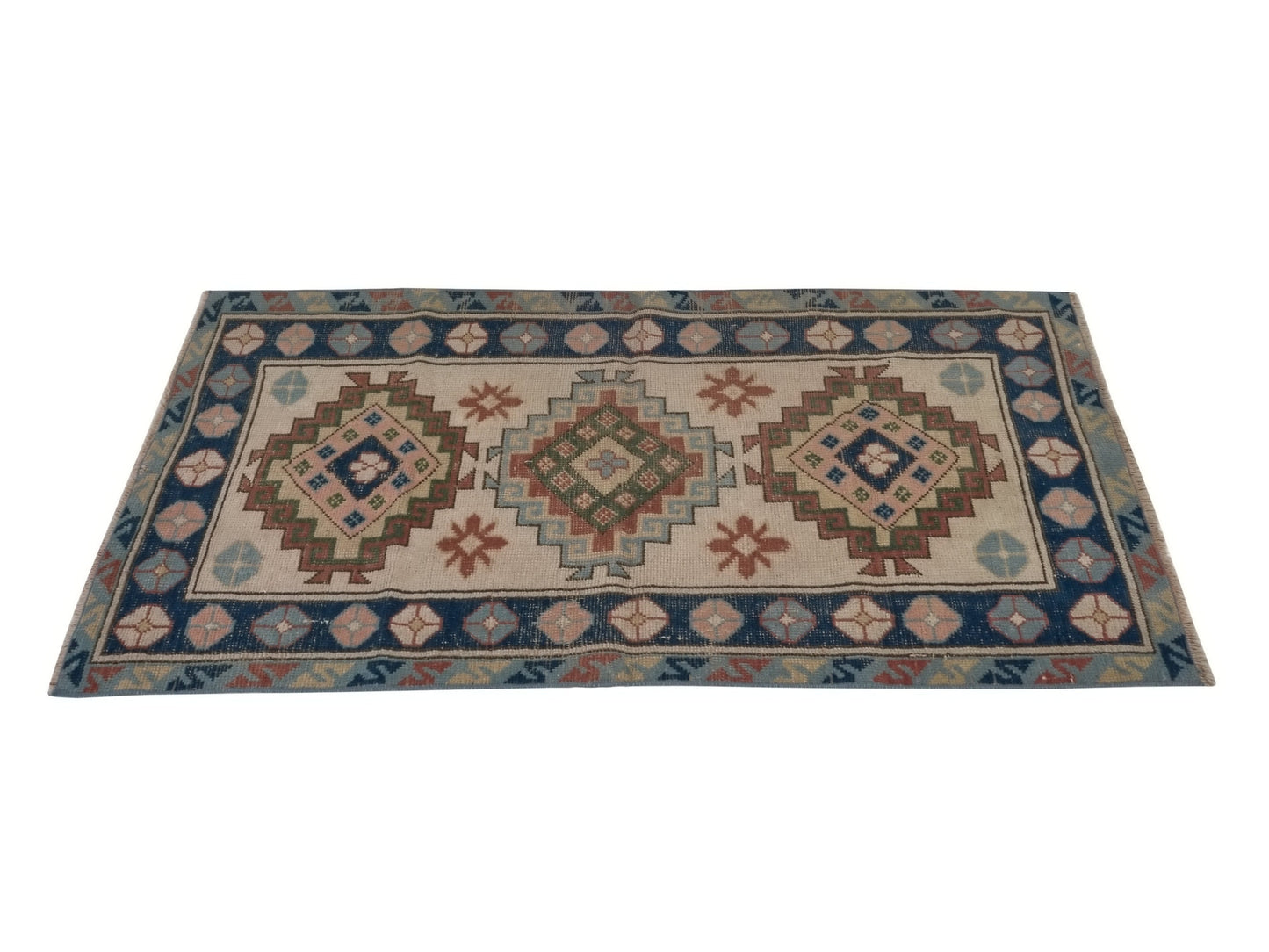 Scandinavian Oushak Rug, Turkish Rug, Vintage Rug, Bedroom Handmade Rug, Carpet rug, Unique Rug, Geometric Oushak Rug, Small Rug 3x5, 8776