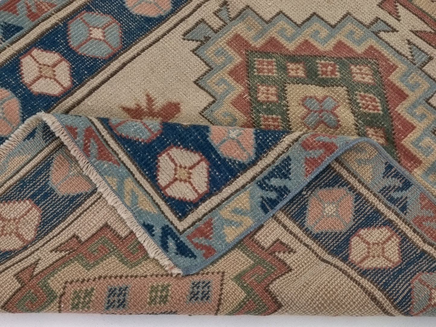 Scandinavian Oushak Rug, Turkish Rug, Vintage Rug, Bedroom Handmade Rug, Carpet rug, Unique Rug, Geometric Oushak Rug, Small Rug 3x5, 8776