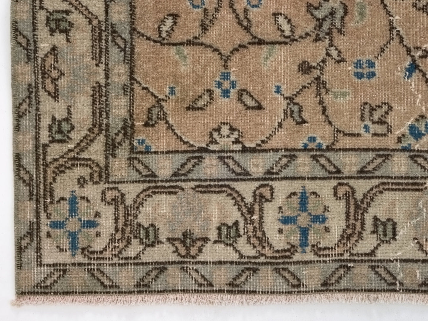 Wool Turkish Rug, Small Area Rug, Vintage Oushak Rug, 4x7 Rug, Handmade Rug, Vintage Small Rug, Bedroom rug, Office rug, Floral rug, 8766