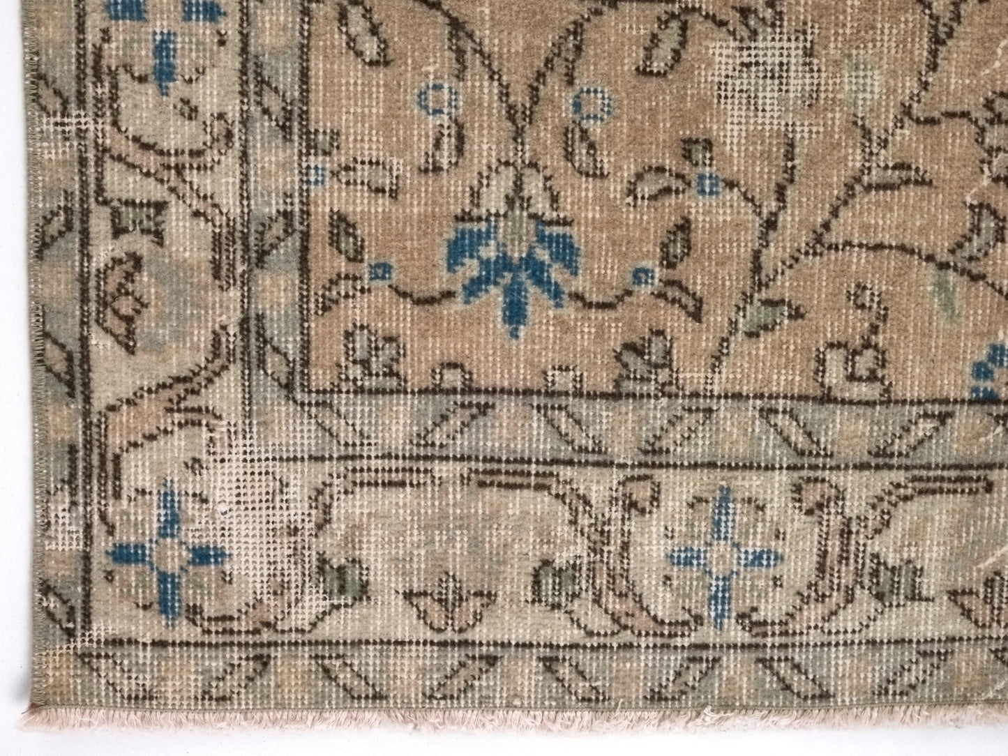 Wool Turkish Rug, Small Area Rug, Vintage Oushak Rug, 4x7 Rug, Handmade Rug, Vintage Small Rug, Bedroom rug, Office rug, Floral rug, 8766