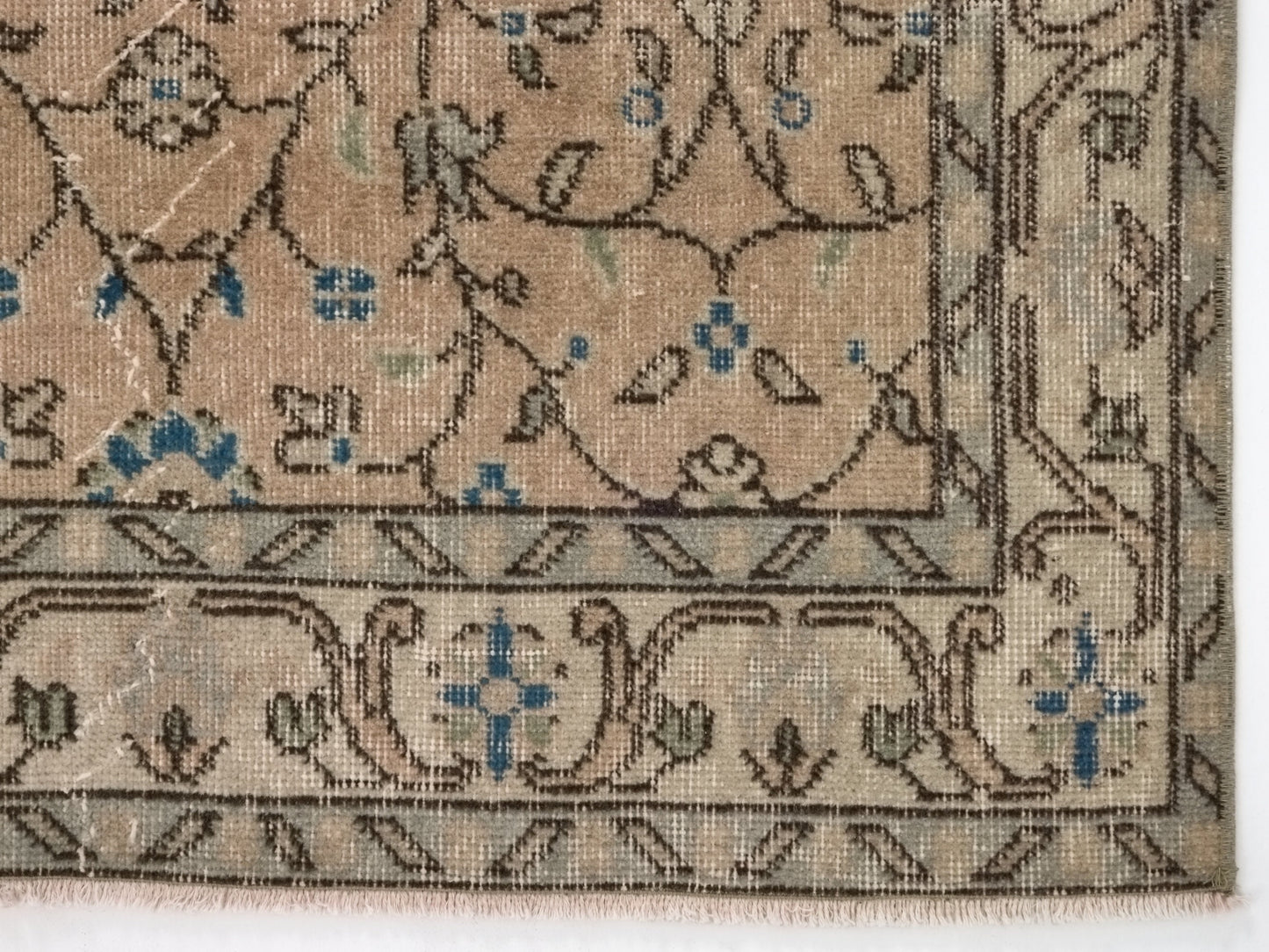 Wool Turkish Rug, Small Area Rug, Vintage Oushak Rug, 4x7 Rug, Handmade Rug, Vintage Small Rug, Bedroom rug, Office rug, Floral rug, 8766