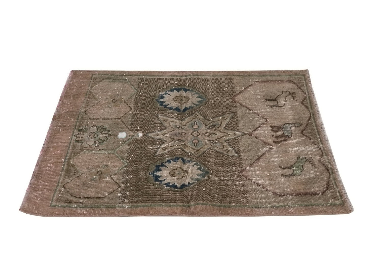Small Oushak Rug, Vintage Rug, Turkish Rug, 3x3 Rug, Door mat rug, Bath mat rug, Handmade Small Carpet rug, Entrway rug, 8735