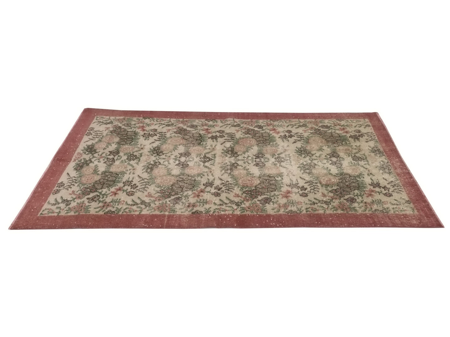 Boho Oushak Rug , Anatolian Handmade Rug , Turkish Old Rug , 4x7 Rug , Antique Area rug,Faded Carpet Rug , Traditional Rug ,Vintage Rug,8700