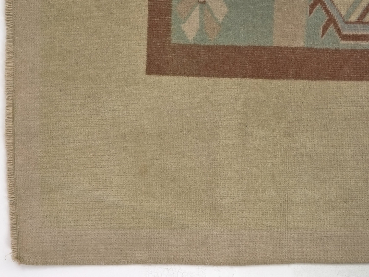 Square Handmade Turkish Rug Beige Vintage Area Rug 6x6 Unique Rare Find Oushak Carpet Rug Rug for Bedroom Made in Turkey 8717