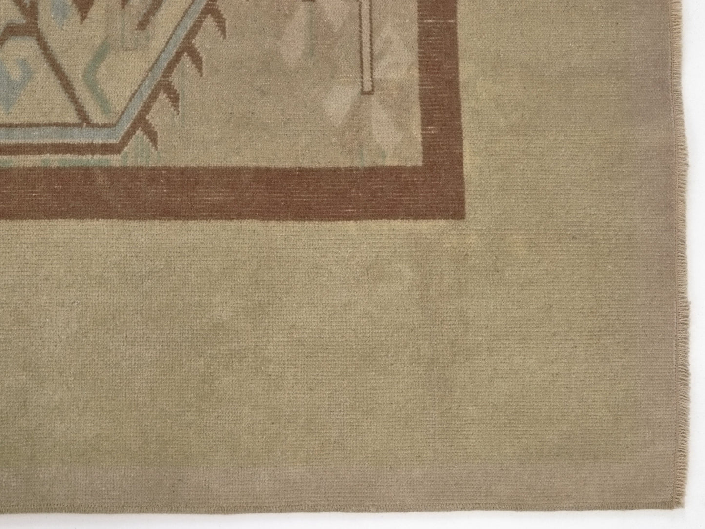 Square Handmade Turkish Rug Beige Vintage Area Rug 6x6 Unique Rare Find Oushak Carpet Rug Rug for Bedroom Made in Turkey 8717