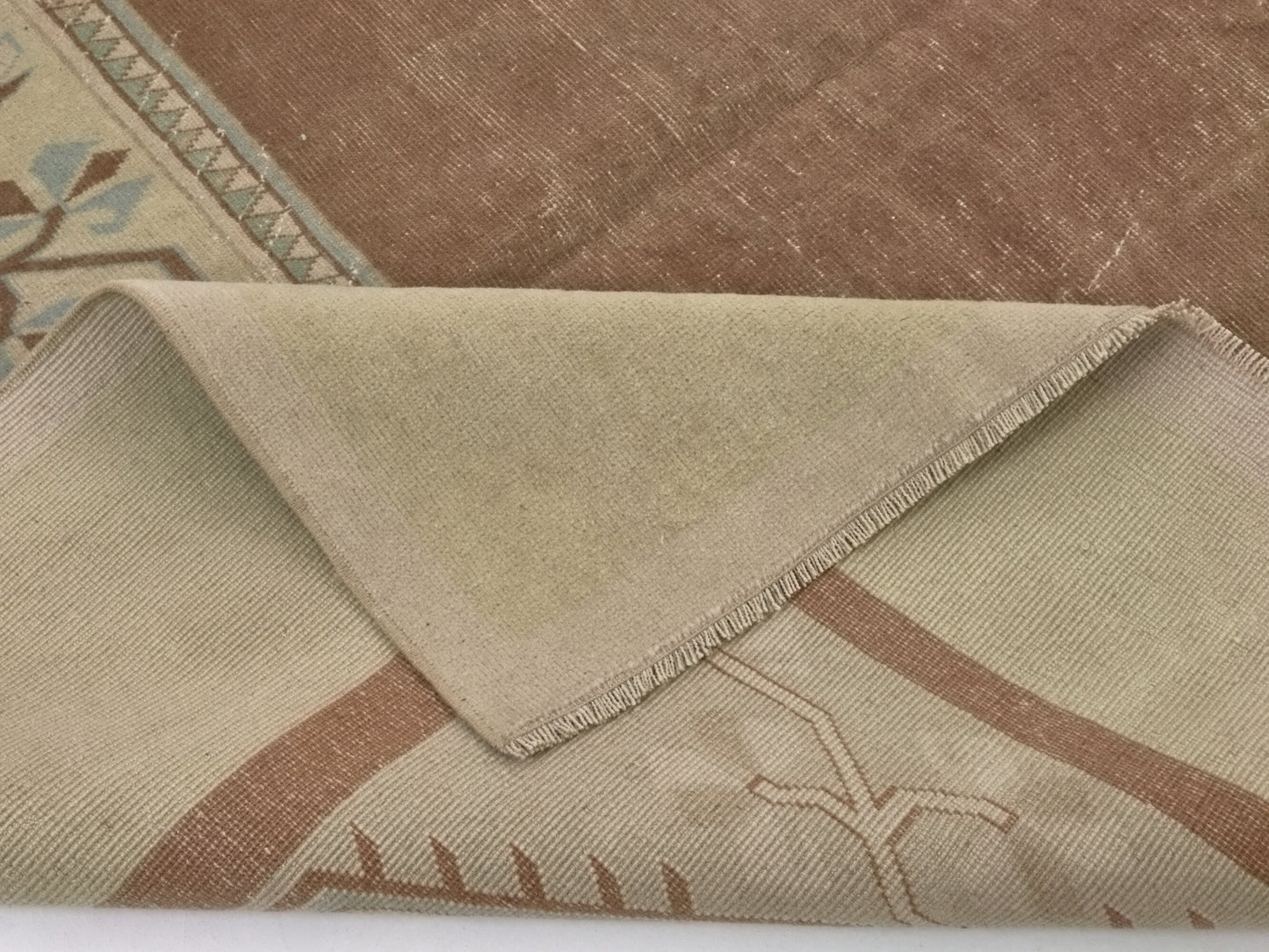 Square Handmade Turkish Rug Beige Vintage Area Rug 6x6 Unique Rare Find Oushak Carpet Rug Rug for Bedroom Made in Turkey 8717