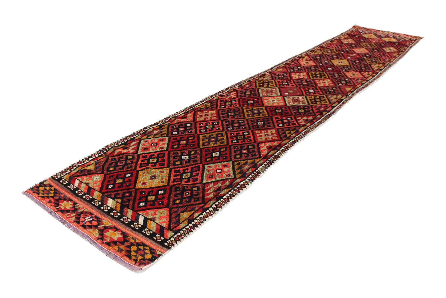 Extra Long Carpet Runner Rug, 3x13 Rug Runner,Turkish Vintage Oushak Runner,Bohemian,Entryway Rug, Made in Anatolia,Runner,6215