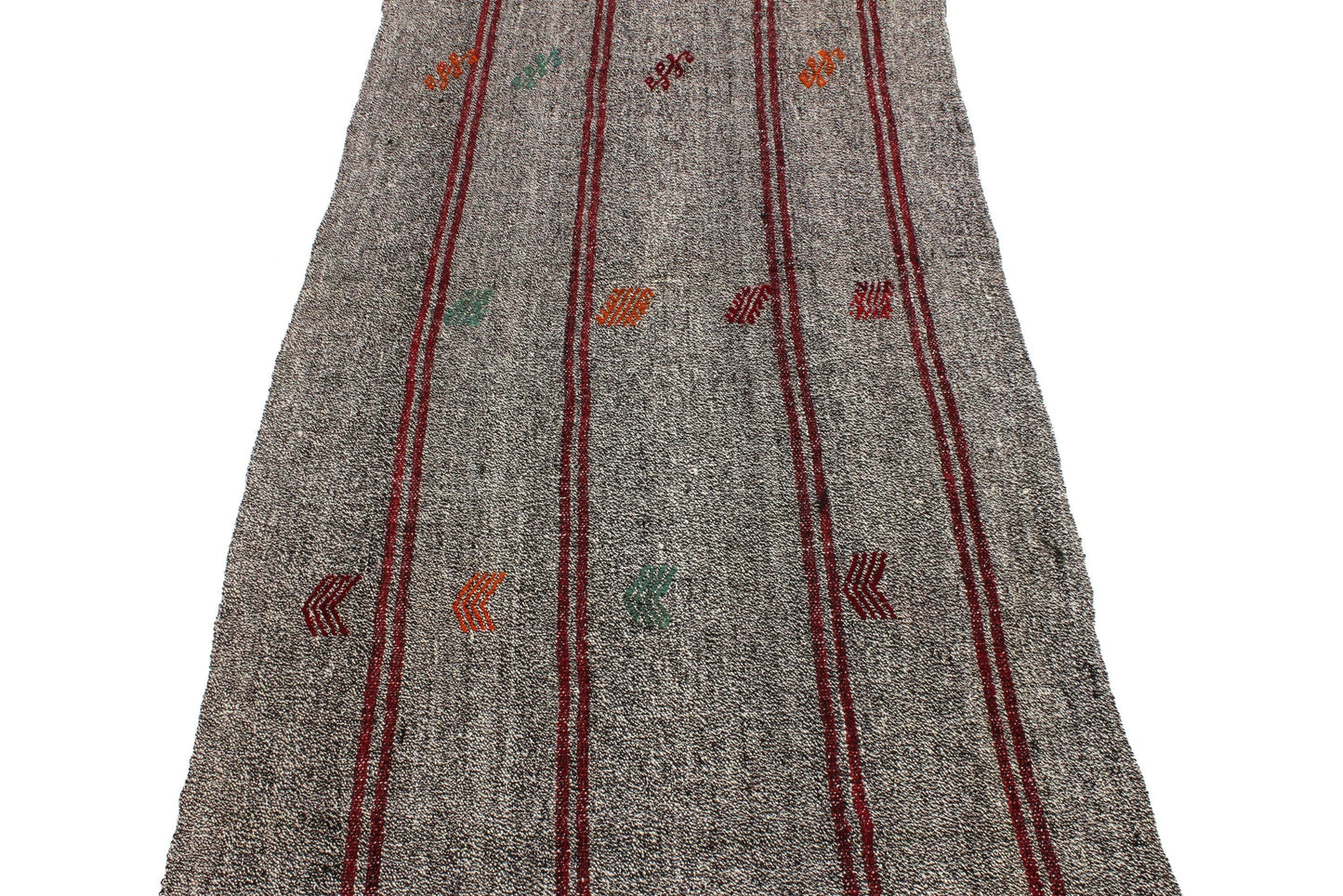 Vintage Turkish Kilim Runner rug,3x17 Gray Handmade Goat hair 1970's Kilim rug, Hallway Rug Runner, Kitchen rug, 3683