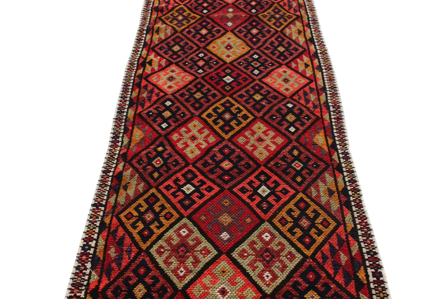 Extra Long Carpet Runner Rug, 3x13 Rug Runner,Turkish Vintage Oushak Runner,Bohemian,Entryway Rug, Made in Anatolia,Runner,6215