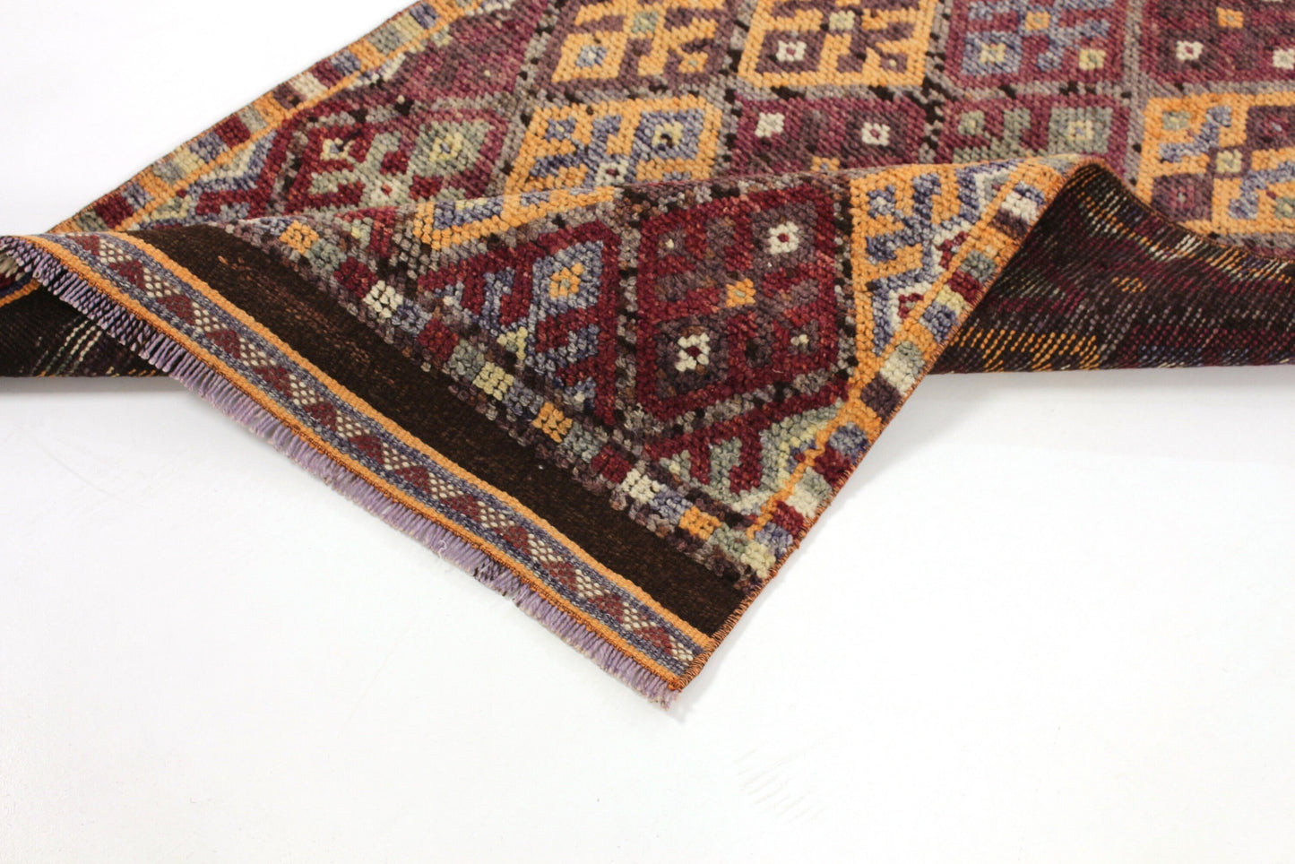 Faded Runner Rug, 3x15 Rug Runner ,Geometric Rug, Coastal Decor, Turkish Rug Runner ,Hallway Narrow Rug ,Turkish Runner,6211