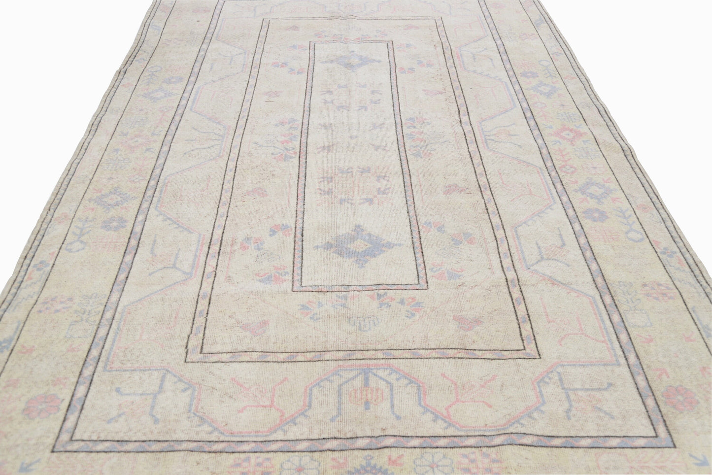 Rug 7x10, Floral Vintage Rug, Beige Oushak Rug, 1970's Turkish Rug, Unique Rug, Anatolia rug, Carpet rug, Bedroom rug, Bohemian rug, 7124