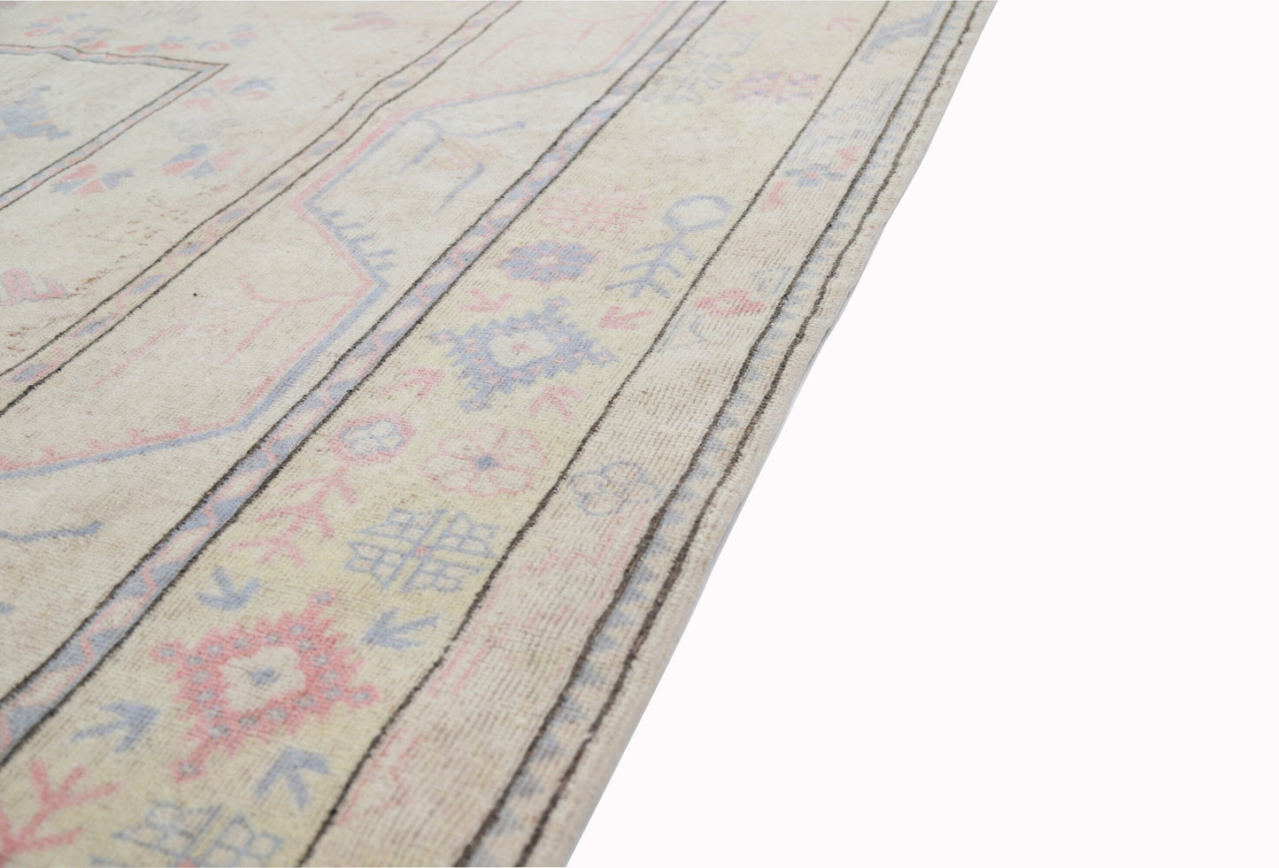 Rug 7x10, Floral Vintage Rug, Beige Oushak Rug, 1970's Turkish Rug, Unique Rug, Anatolia rug, Carpet rug, Bedroom rug, Bohemian rug, 7124