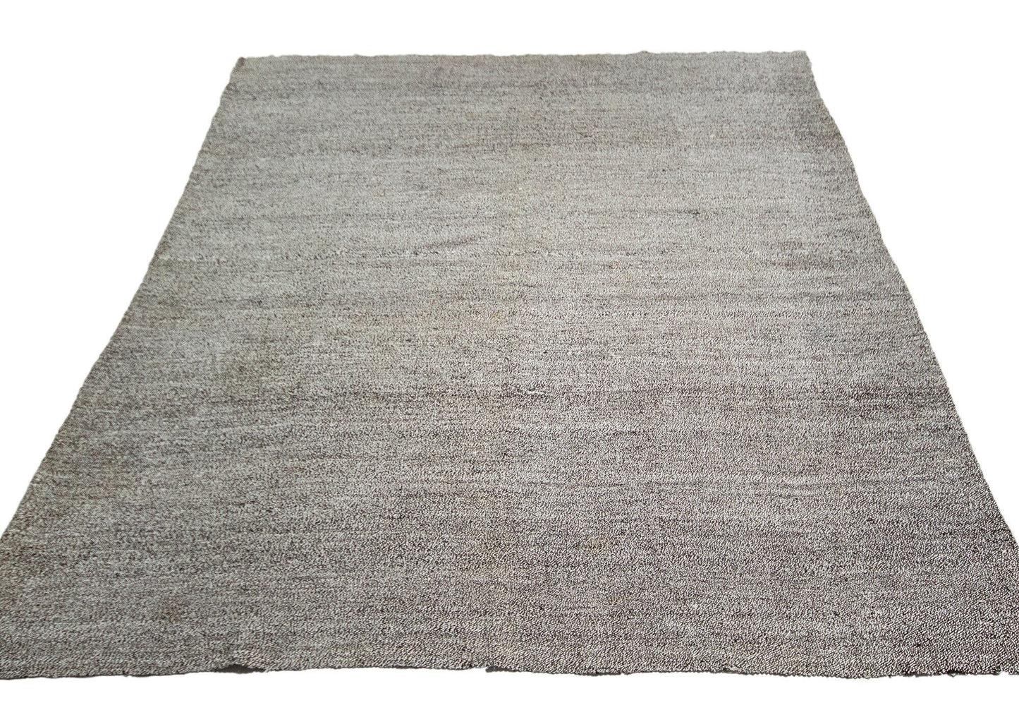 Plain Gray Square Kilim Rug, Gray Goat Hair Kilim Rug, Vintage Turkish Kilim Rug, 4739