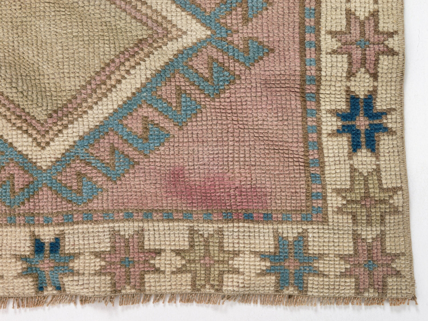 Small Pink Oushak Rug, Handmade Turkish Rug, Small Carpet Rug, Vintage Oushak Rug, Bedroom Oushak Rug, Nursery rug, 3x4 Rug, 9050