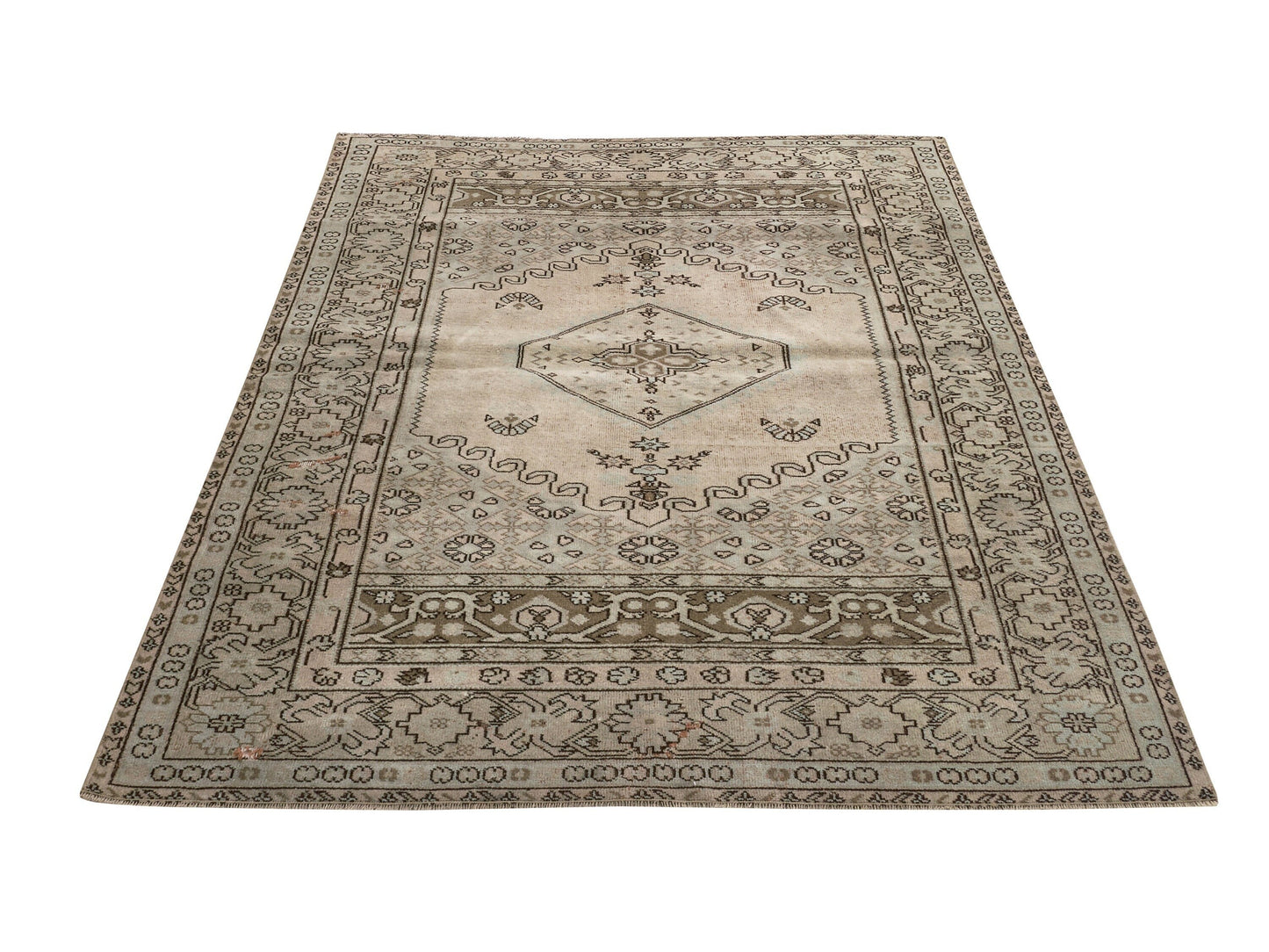 Muted Turkish Rug, Oushak Rug Neutral, Vintage Rug, Carpet rug, Area rug, 4x6 Handmade rug, Anatolia rug, Antique Oushak Rug,Office rug,8896
