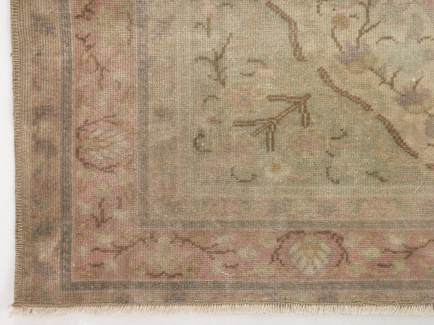 Distressed Oushak Neutral Rug , Anatolia Vintage Unique Rug , Turkish Rug , Area Rug , Small Rug, Faded Rug , Soft Rug , 9044