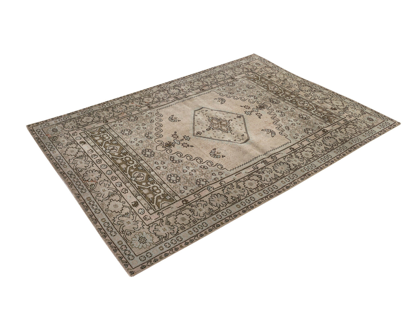 Muted Turkish Rug, Oushak Rug Neutral, Vintage Rug, Carpet rug, Area rug, 4x6 Handmade rug, Anatolia rug, Antique Oushak Rug,Office rug,8896