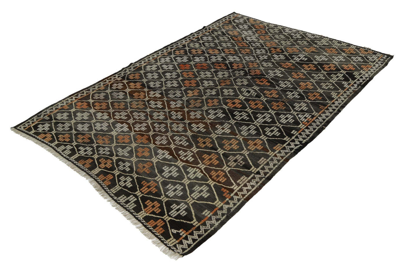 Primitive Rustic Rug, Kilim Rug 5x7, Turkish Anatolian Handmade Kilim Rug, Vintage Turkish Kilim Rug, Area Flat Weave Kilim Rug, 8044