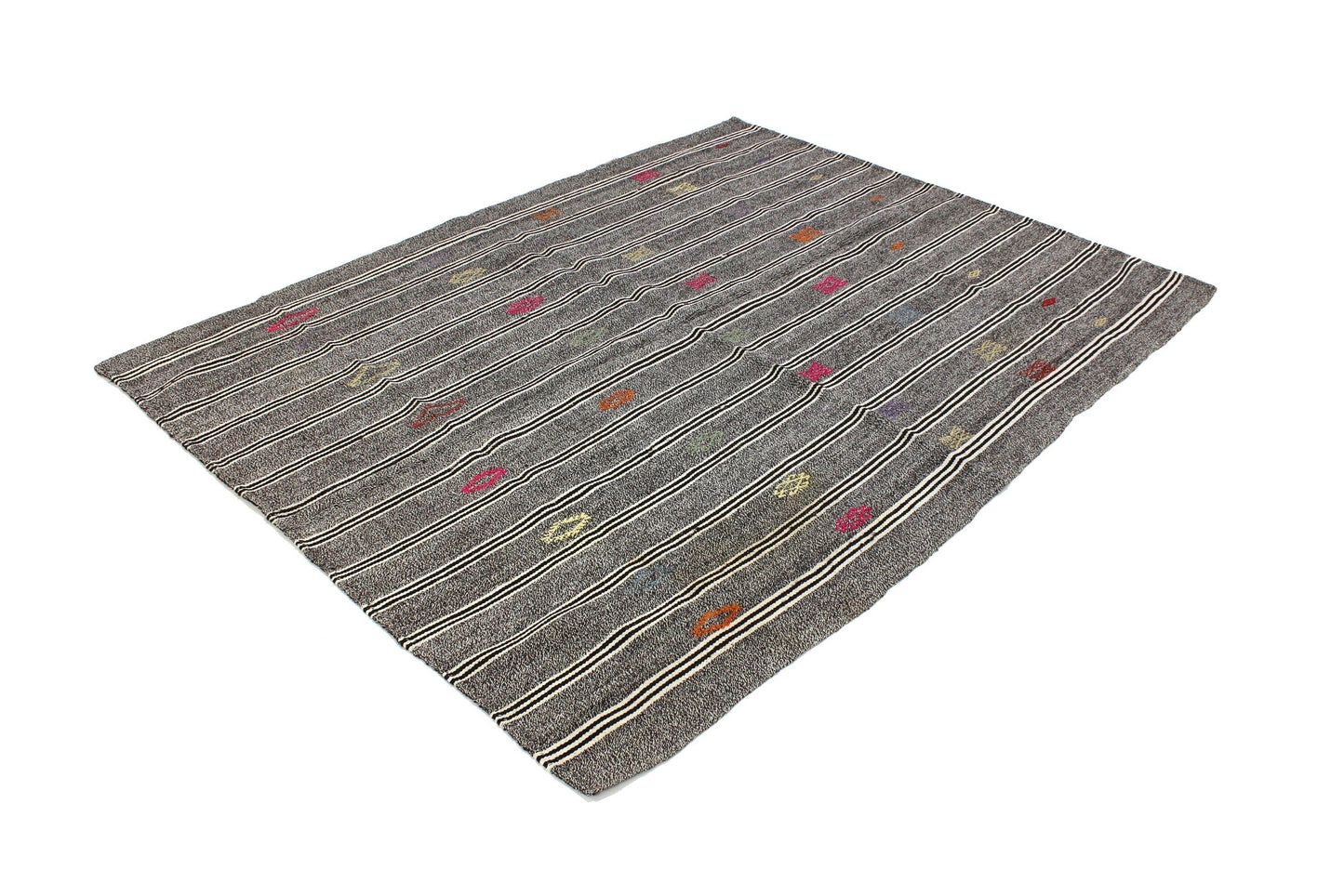 Kilim Rug, Turkish Kilim Rug 5x7, Vintage Kilim Rug, Area Kilim Rug, Kilim Rug Gray, Handmade Rug, Living Room Rug, Striped Kilim Rug, 4737