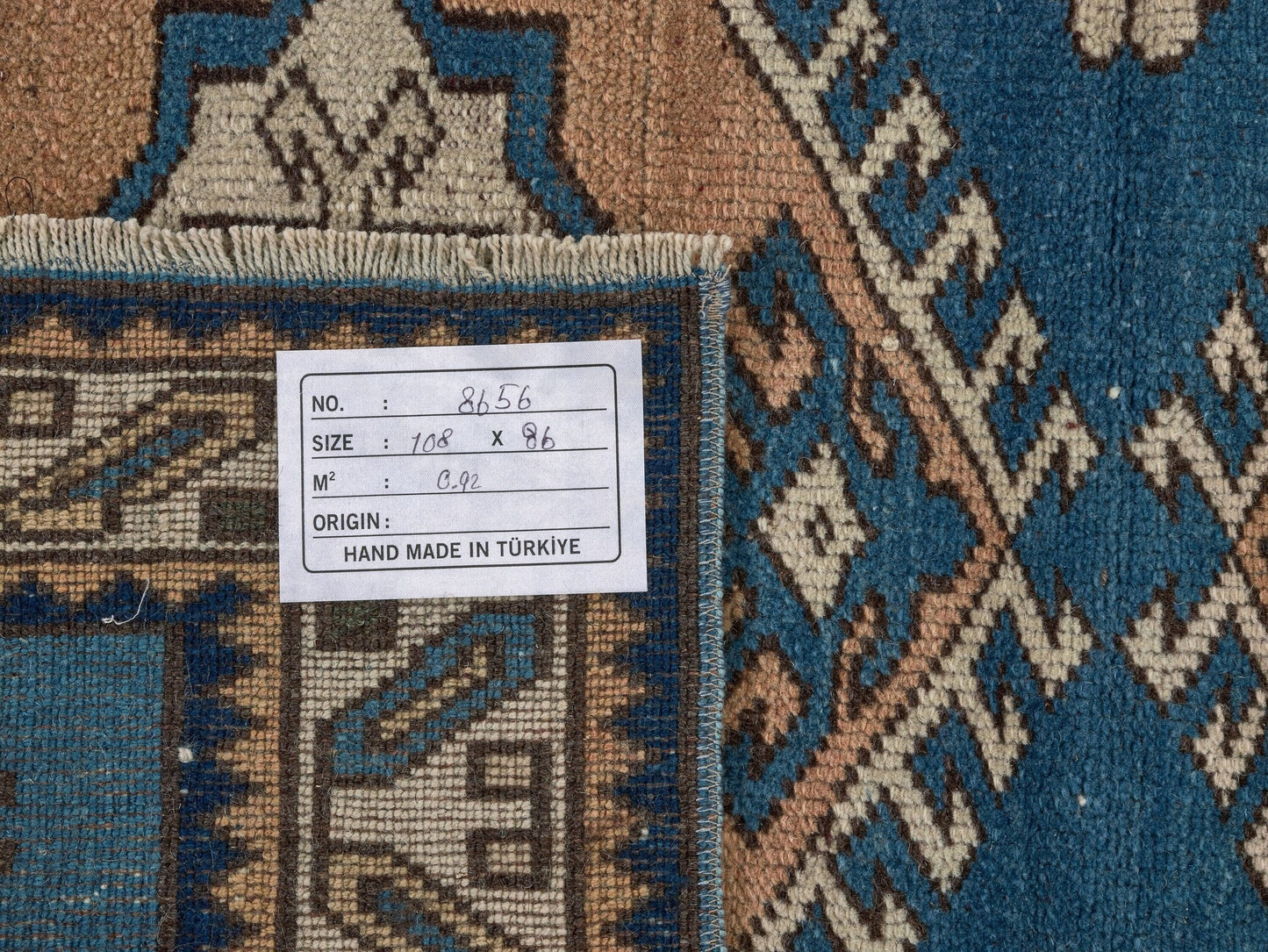 3x4 Blue Small Vintage rug, Anatolian Oushak rug, Turkey rug, Turkish Rug, Geometric rug, Old Rug, Handmade rug ,Traditional rug,8656