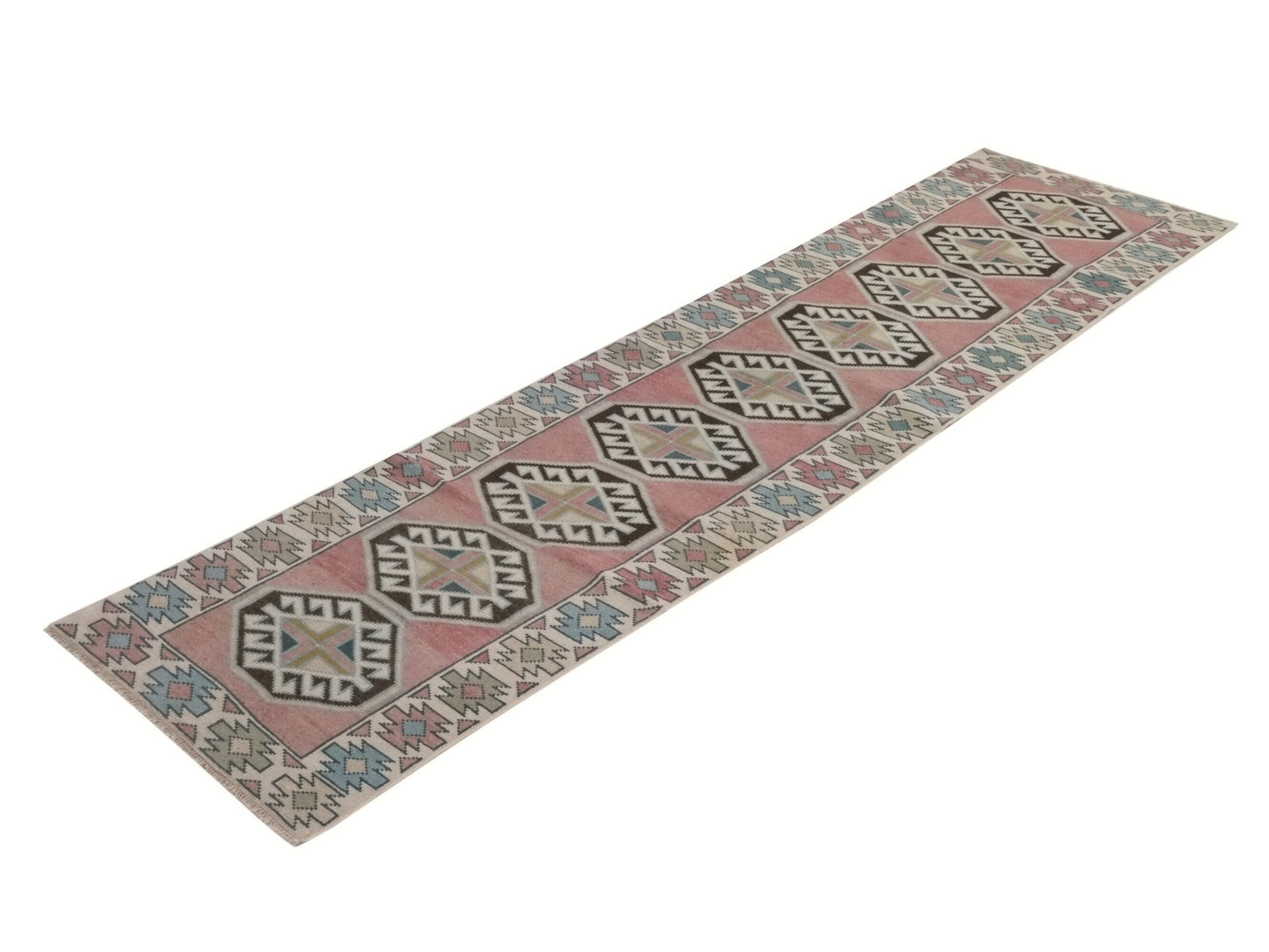 2x9 Turkish Oushak Vintage Runner rug, Anatolia Handmade Runner Rug, Kitchen runner, Hallway runner, Carpet runner, Bedroom rug, 8666