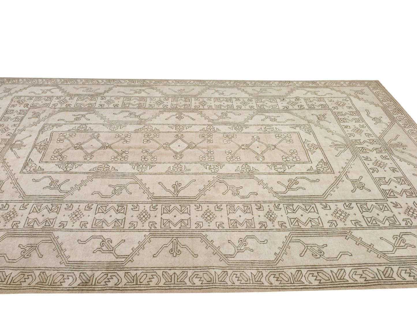 Neutral Oushak Area Rug, 7x11 Rug, One of a kind Turkish Vintage rug, Living room rug, Entryway rug, Farmhouse, Carpet rug, Wool rug, 9947