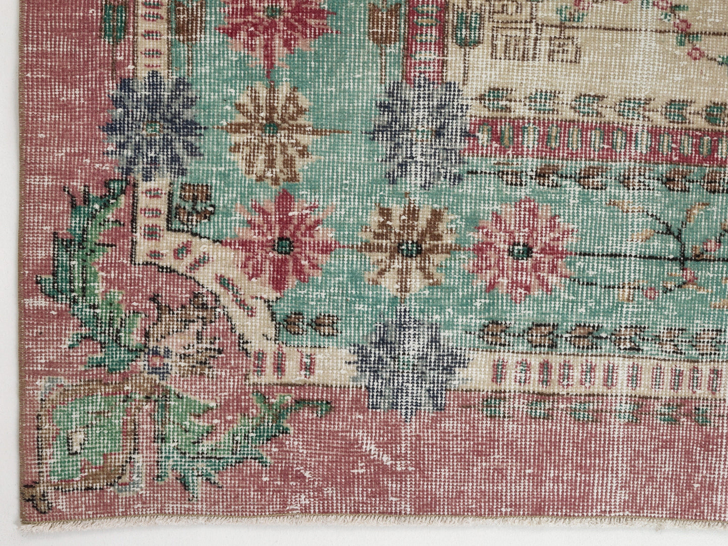 Retro Vintage Turkish Carpet Rug, 7x11 Rug, Oushak Area rug, Bohemian Rug, Handmade Rug, Rug for living room, Office rug, Bedroom rug, 10424