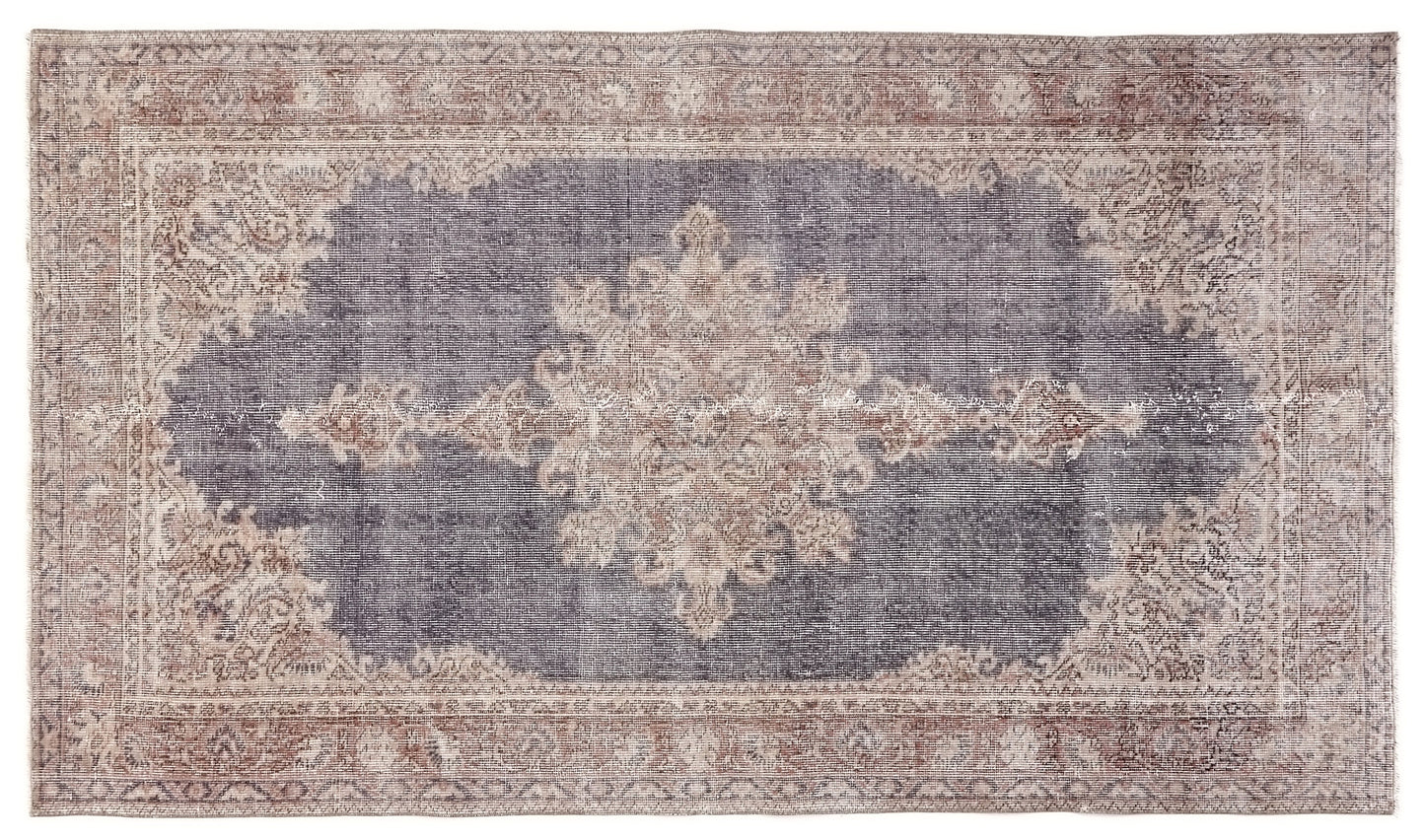 Stunning Blue Vintage Rug , Anatolian Handwoven Neutral Rug, Antique Oushak Rug , Traditional Turkish Rug , Small Rug , Navy Blue, Rug, 8719
