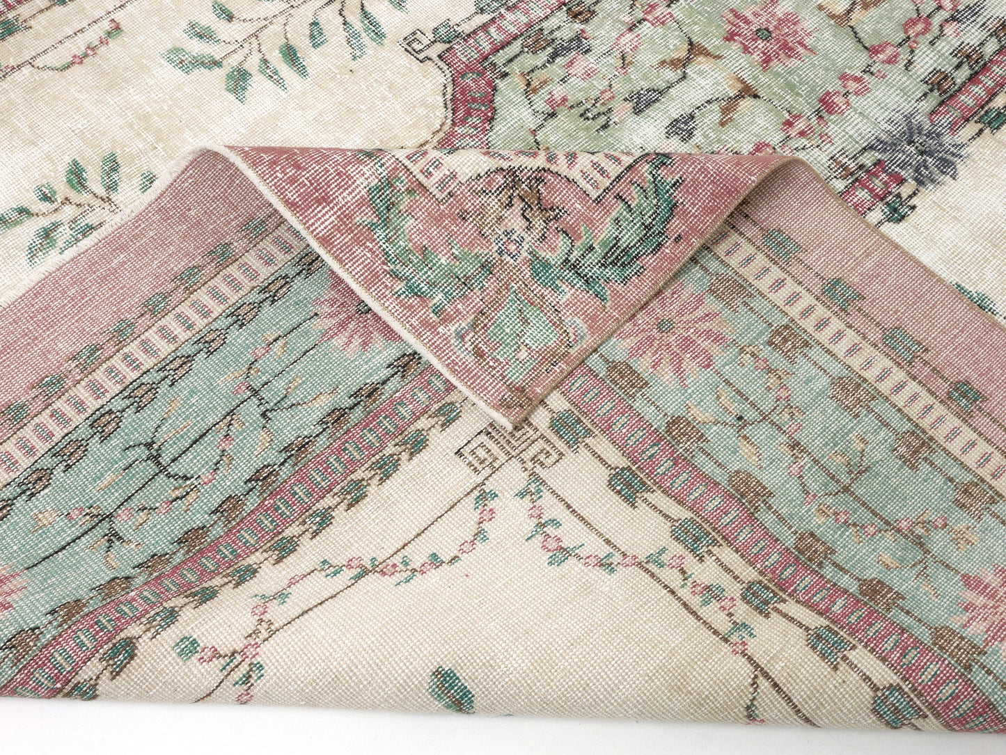 Retro Vintage Turkish Carpet Rug, 7x11 Rug, Oushak Area rug, Bohemian Rug, Handmade Rug, Rug for living room, Office rug, Bedroom rug, 10424