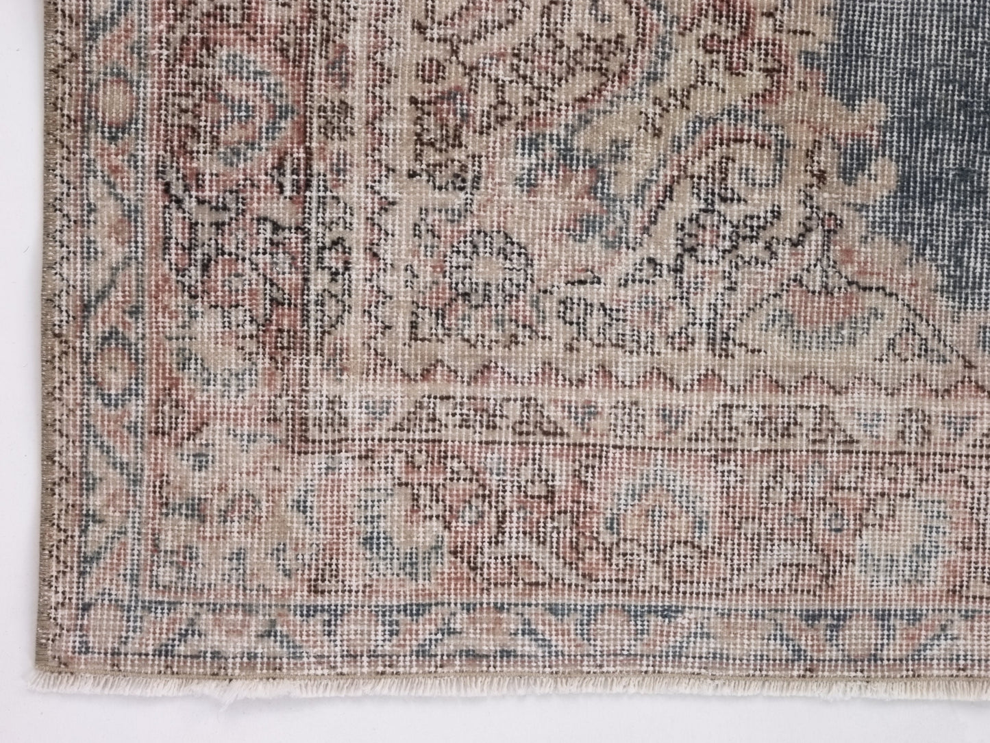 Stunning Blue Vintage Rug , Anatolian Handwoven Neutral Rug, Antique Oushak Rug , Traditional Turkish Rug , Small Rug , Navy Blue, Rug, 8719