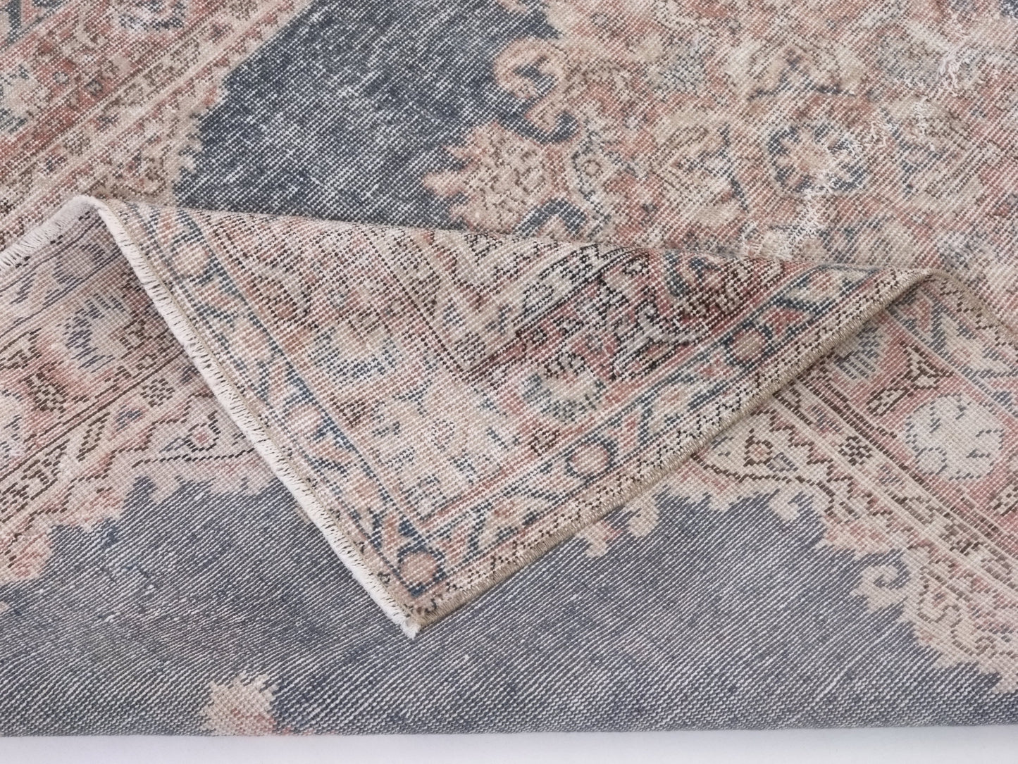 Stunning Blue Vintage Rug , Anatolian Handwoven Neutral Rug, Antique Oushak Rug , Traditional Turkish Rug , Small Rug , Navy Blue, Rug, 8719