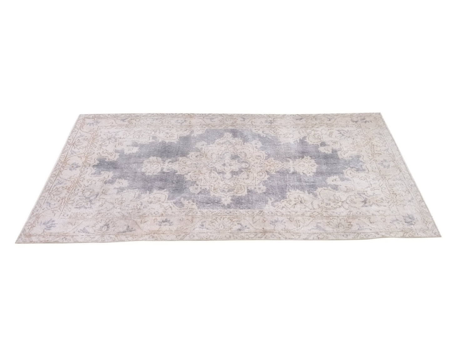 Scandinavian Oushak Rug, Turkish Rug 4x7, Handmade Vintage Rug, Bedroom Carpet rug, One of a kind Office Rug, Navy Blue, White, Rug, 10316