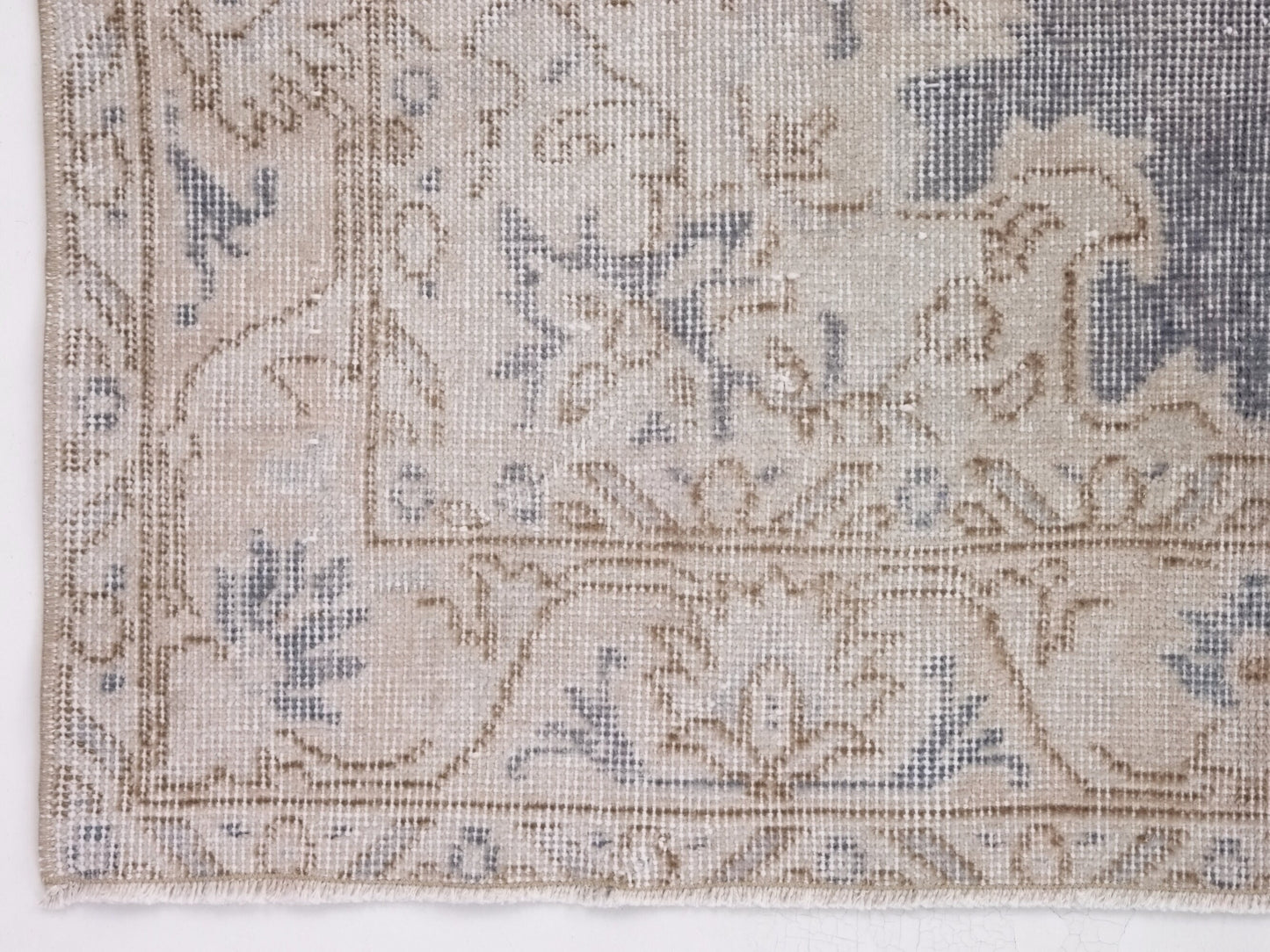 Scandinavian Oushak Rug, Turkish Rug 4x7, Handmade Vintage Rug, Bedroom Carpet rug, One of a kind Office Rug, Navy Blue, White, Rug, 10316