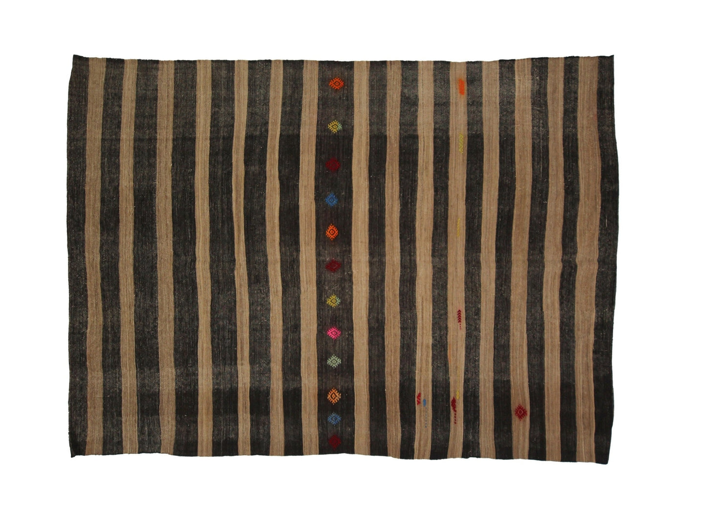 Organic Brown Kilim Rug, Turkish Kilim, Neutral Vintage Rug, Turkish Rug, Handmade Flat Weave Area Rug, Brown Rug 8x11, Old Kilim Rug, 7172