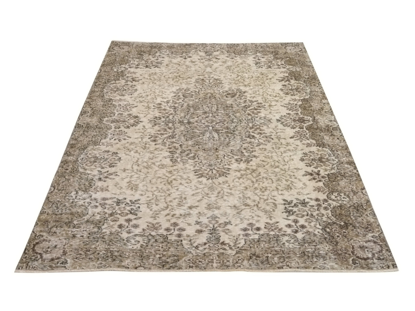 Carpet rug ,Turkish Wool rug, Vintage Neutral rug,Bedroom rug, 5x8 Rug, Area Oushak rug ,Faded rug, Vintage Turkish Oushak rug ,10240