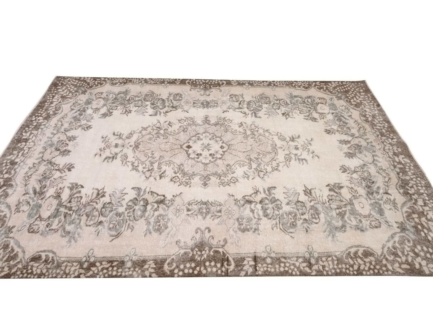 Turkish Handmade Area Rug, 6x9 Vintage Carpet Rug, Oushak Rug, Turkey rug, Muted rug, Living room, Wool rug, Maden in Anatolia,10206