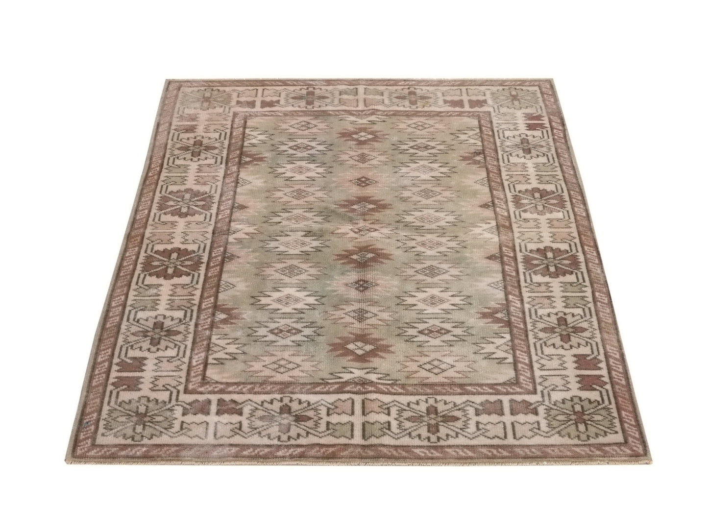 Anatolia Rug, Turkish rug, Oushak Rug, Small Turkish rug, 4x5 Rug, Vintage rug, Wool rug, Rustic rug, Traditional rug, Nursery rug, 10045